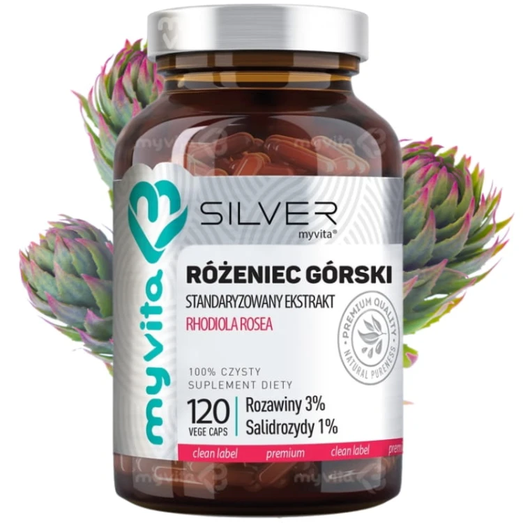 Silver Pure 100% Różeniec górski standaryzowany ekstrakt 200mg 120 kaps.