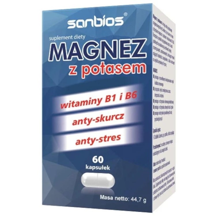 Magnez z potasem 60 kaps.