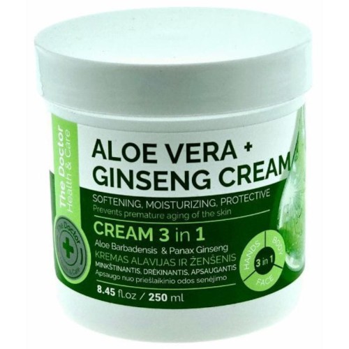 Domowy Doktor Krem do twarzy i ciała Aloe Vera i Żeń-szeń 3w1 uniwersalny 250ml