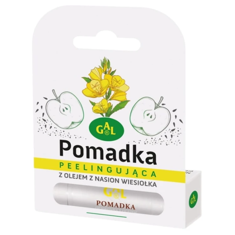 Pomadka Peelingująca z olejem z nasion wiesiołka naturalnie wygładza i nadaje miękkości 4,3g