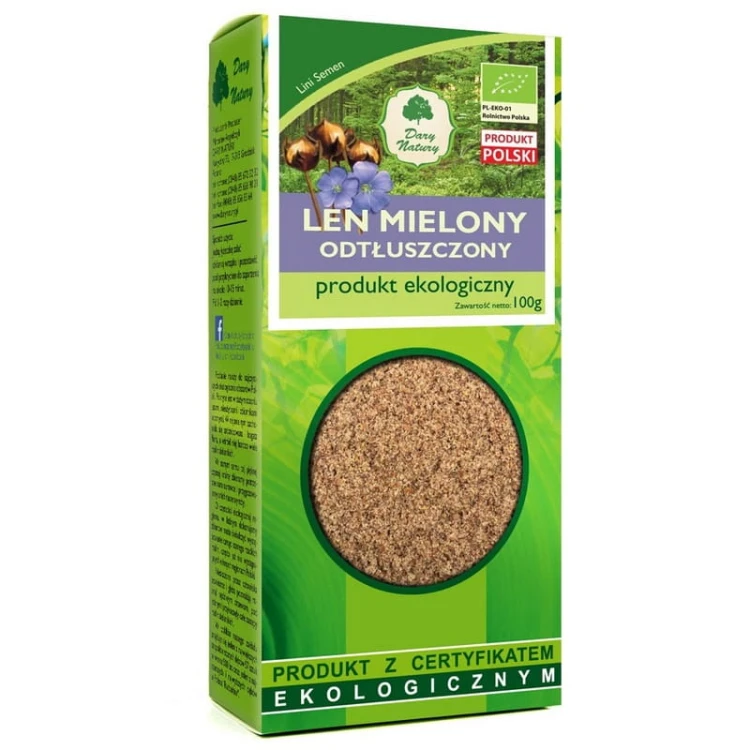 Len mielony odtłuszczony (Lini Semen) EKO 100g
