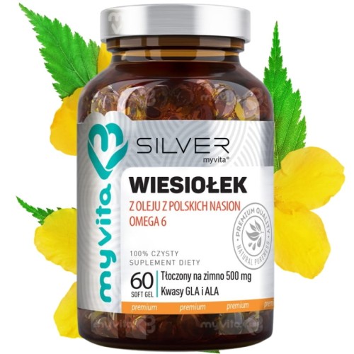 Silver Pure 100% Olej z wiesiołka 500mg 60 kaps.