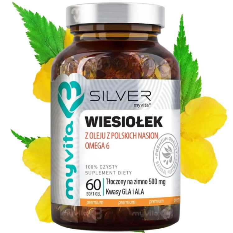 Silver Pure 100% Olej z wiesiołka 500mg 60 kaps.