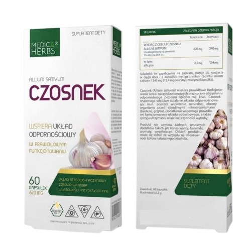 Czosnek 620mg 60 kaps.