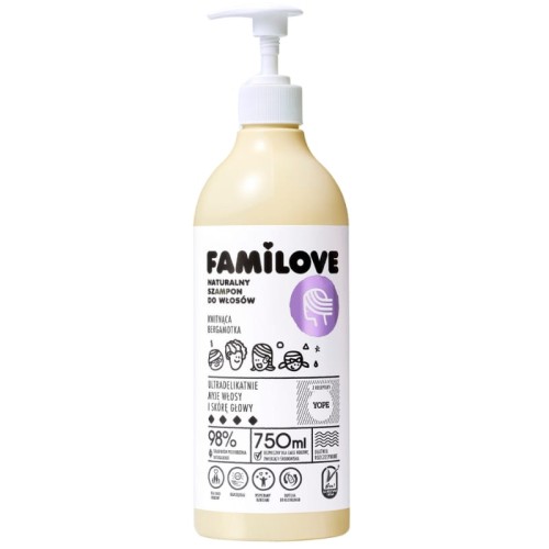 Familove Naturalny szampon do włosów Kwitnąca Bergamotka 750ml