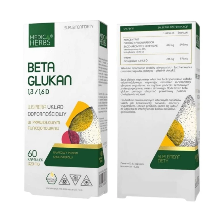 Beta glukan 1,3/1,6D 320mg 60 kaps.