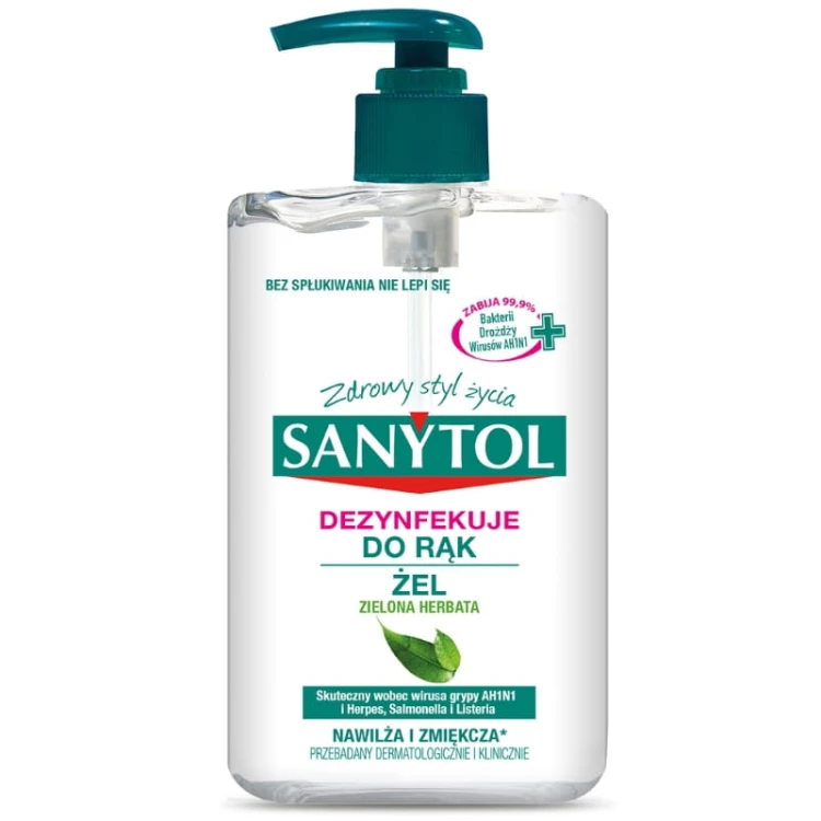 Sanytol Żel do rąk Zielona herbata dezynfekuje 250ml