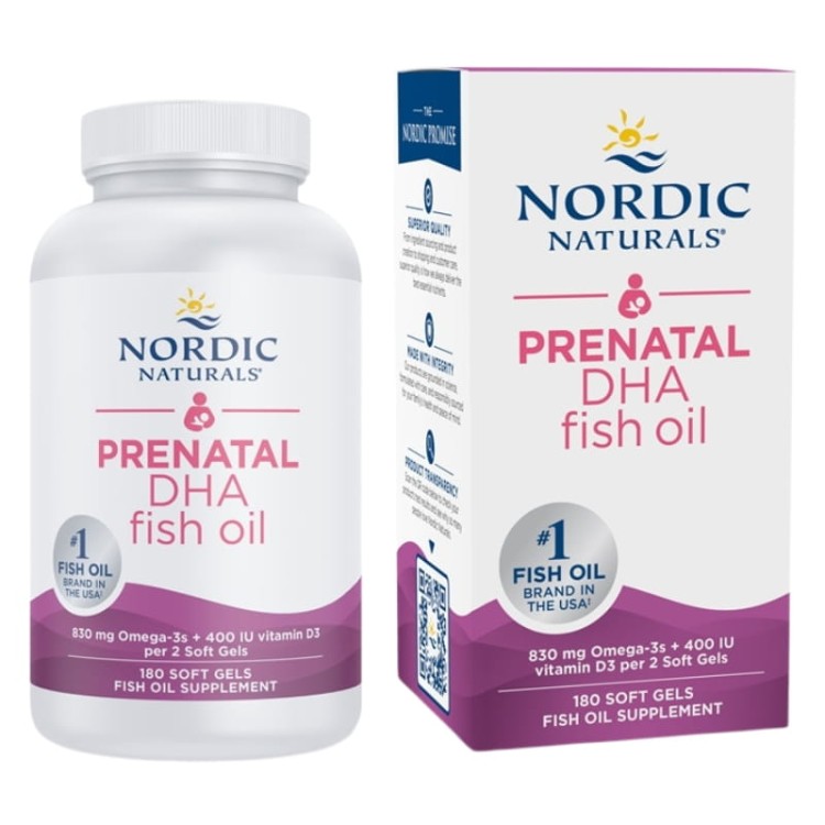 Nordic Naturals Prenatal DHA 830mg smak naturalny 180 kaps.
