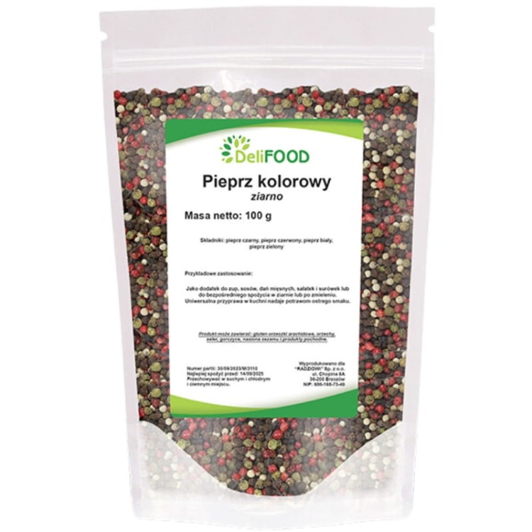 Pieprz kolorowy ziarno (DeliFood) 100g