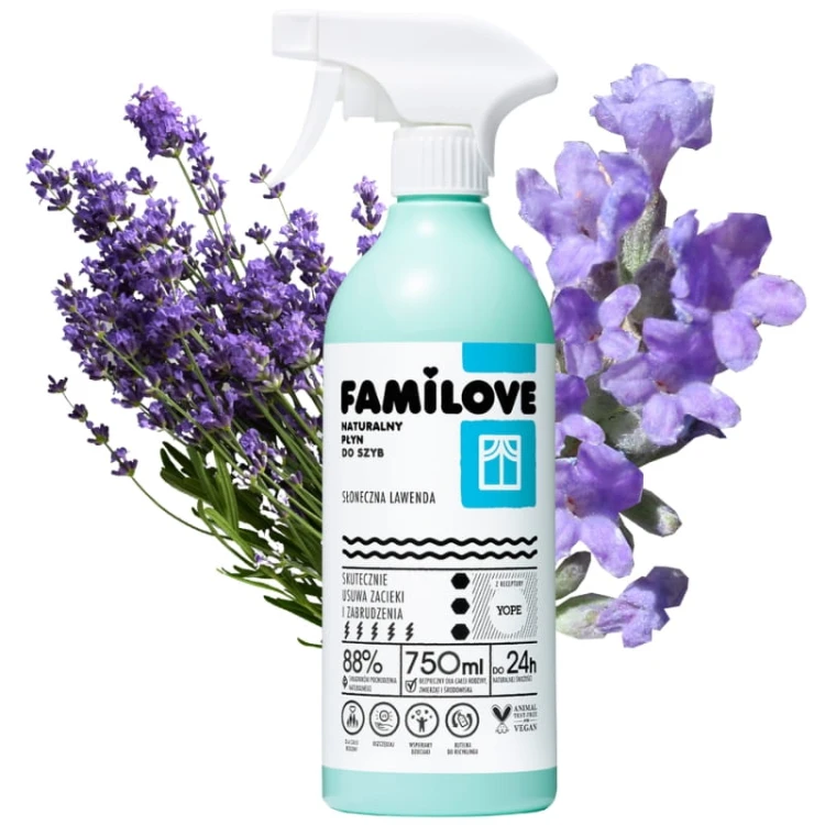 Naturalny płyn do mycia szyb i luster Słoneczna lawenda Familove 750ml