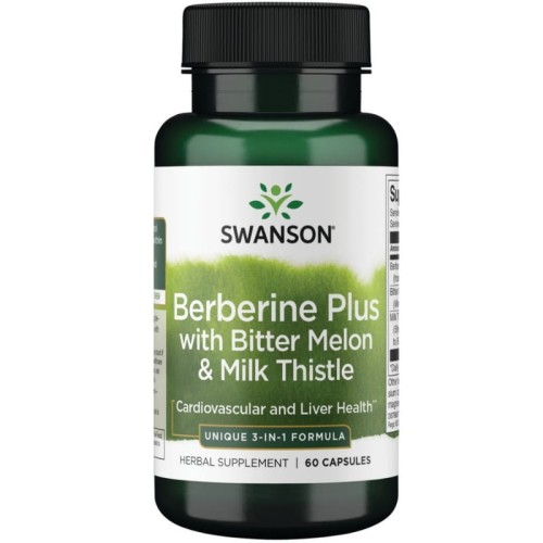 Berberyna Plus + Bitter Melon &amp; Milk Thistle - Formuła 3 w1 60 kaps.