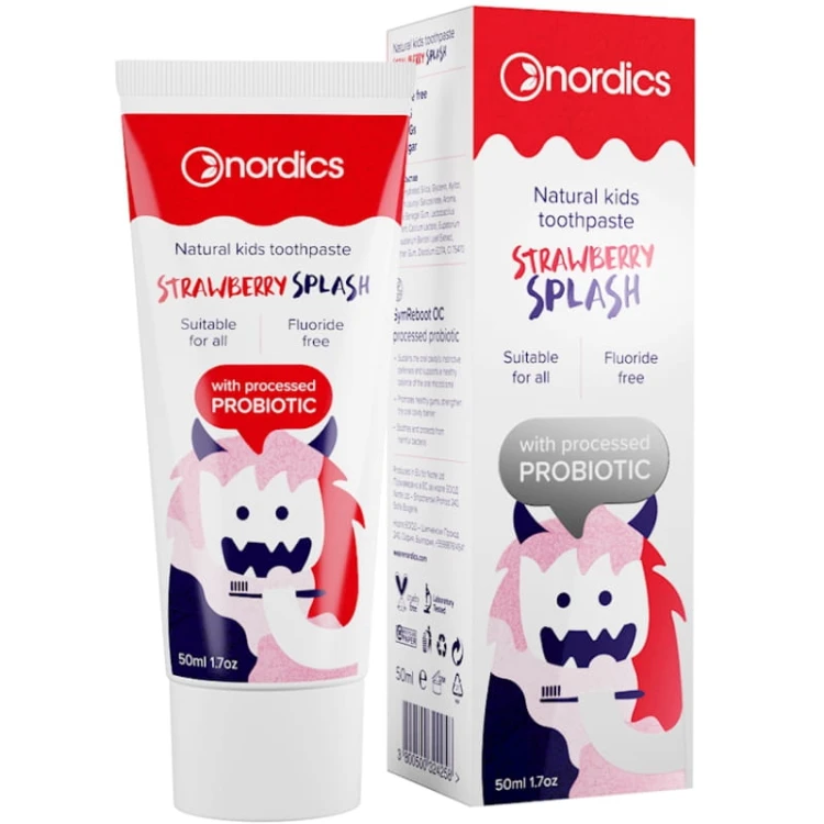 Nordics Pasta dla dzieci truskawka z probiotykami 50ml