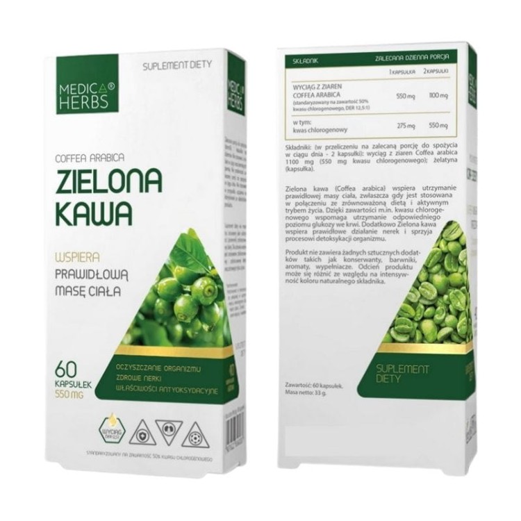Zielona Kawa 550mg 60 kaps.