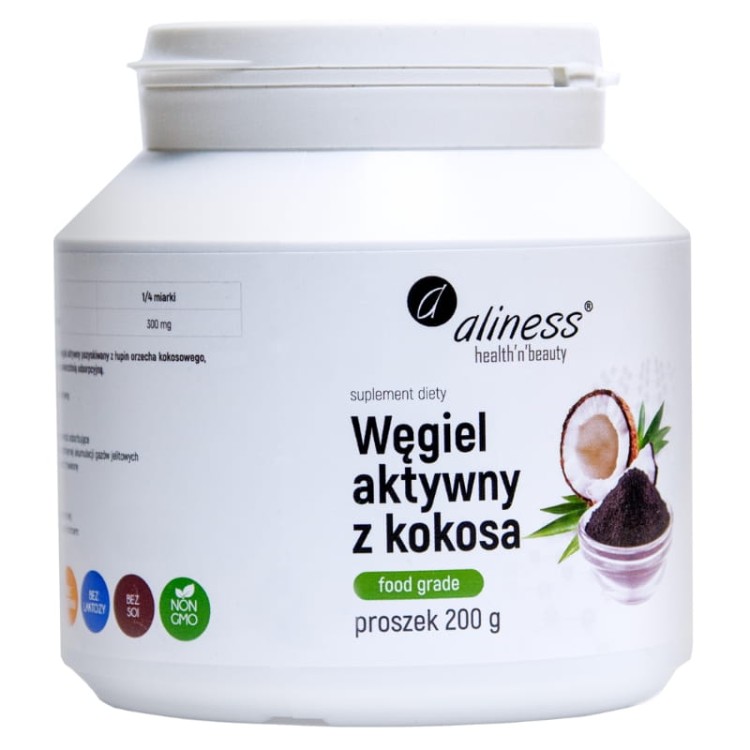 Węgiel Aktywny z kokosa proszek 200g
