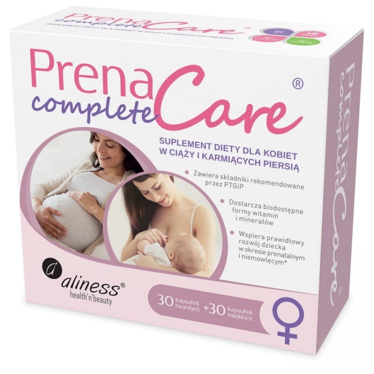 PrenaCare Complete dla kobiet w ciąży i karmiących piersią 30kaps. twardych+30kaps. miękkich