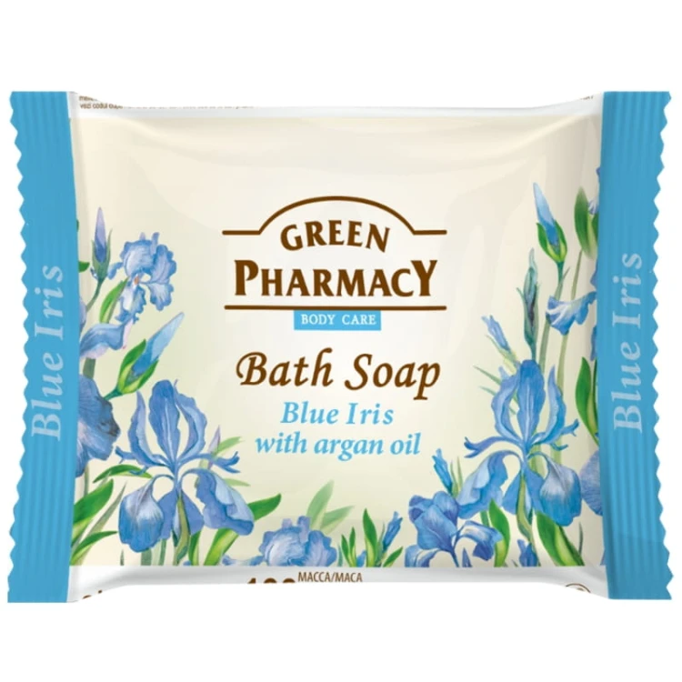 Green Pharmacy Mydło toaletowe w kostce Blue Iris &amp; Argan Oil 100g