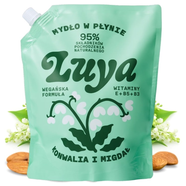 Naturalne Mydło w płynie do rąk Konwalia i Migdał LUYA 800ml Refill