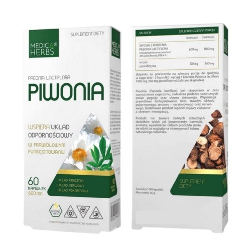 Piwonia 600mg 60 kaps.