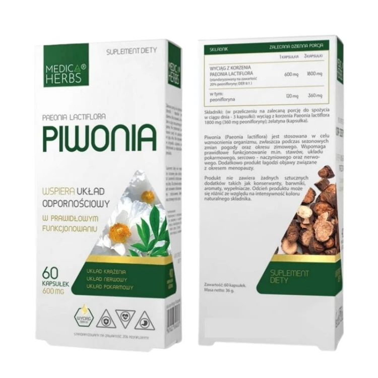Piwonia 600mg 60 kaps.