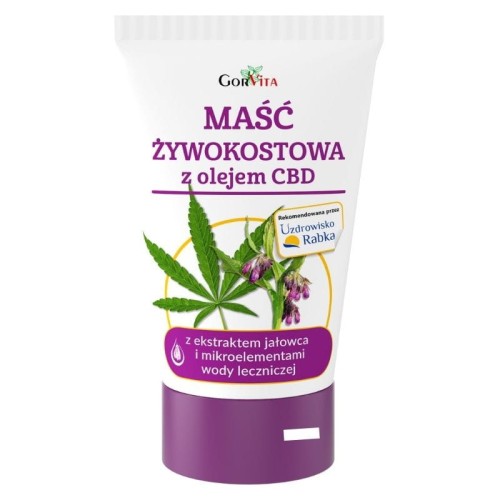 Maść Żywokostowa z olejem CBD z ekstraktem z jałowca i mikroelementami wody leczniczej 140ml