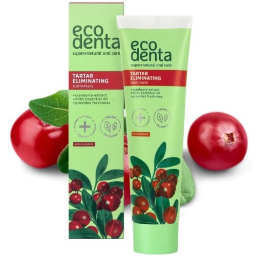 Ecodenta Pasta do zębów Żurawina + Olejek miętowy + Kalident - zwalcza kamień nazębny 100ml