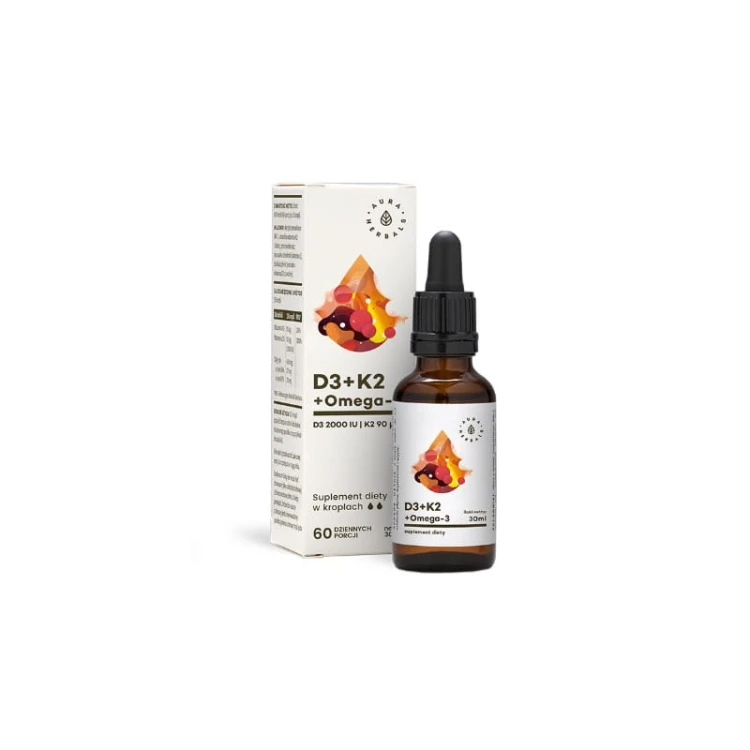 Witamina D3 + K2mk7 + Omega-3 (2000IU/90µg) 30ml