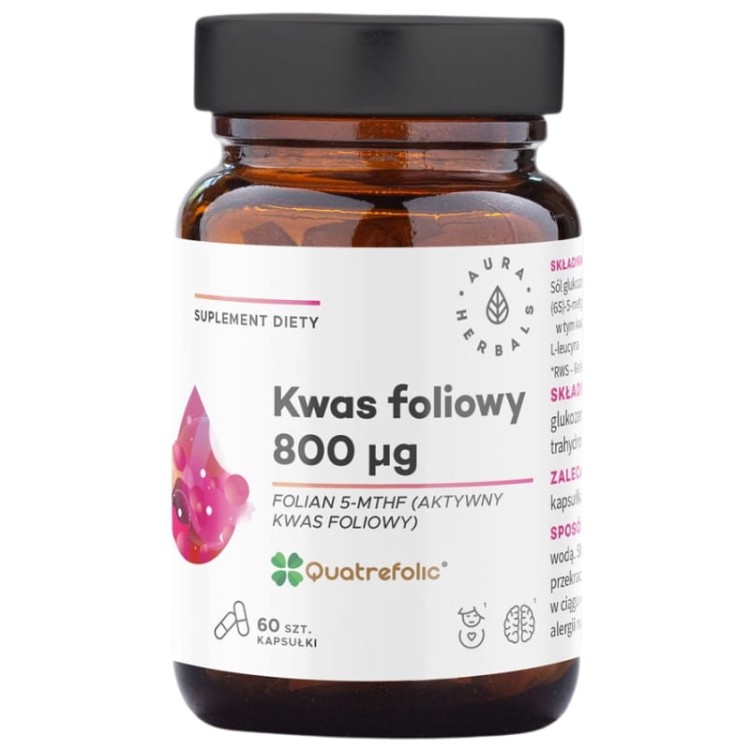 Kwas foliowy Quatrefolic 800µg 60 kaps.