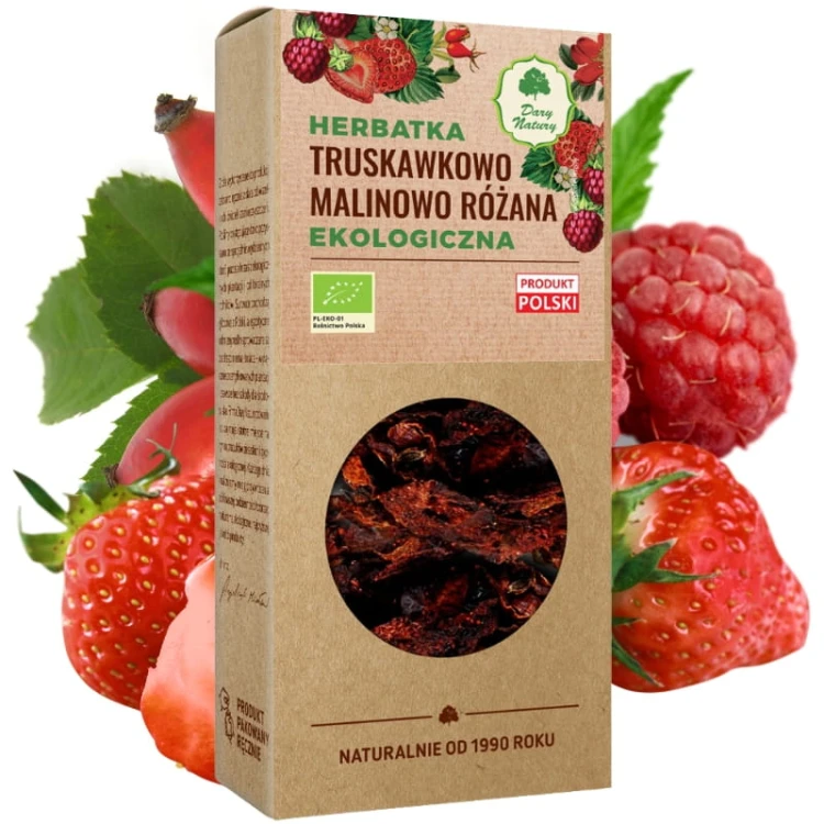 Herbatka Owocowa Truskawkowo malinowo różana EKO 100g