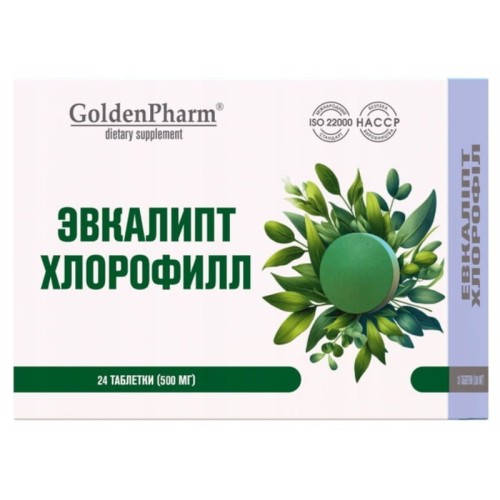 Golden Pharm Eukaliptus + Chlorofil 500mg 24 tabl.