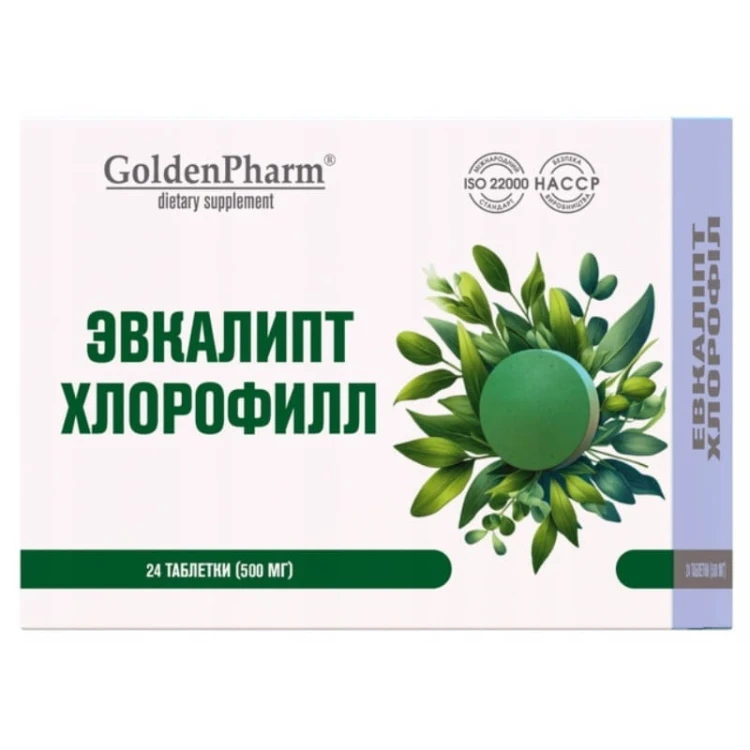 Golden Pharm Eukaliptus + Chlorofil 500mg 24 tabl.