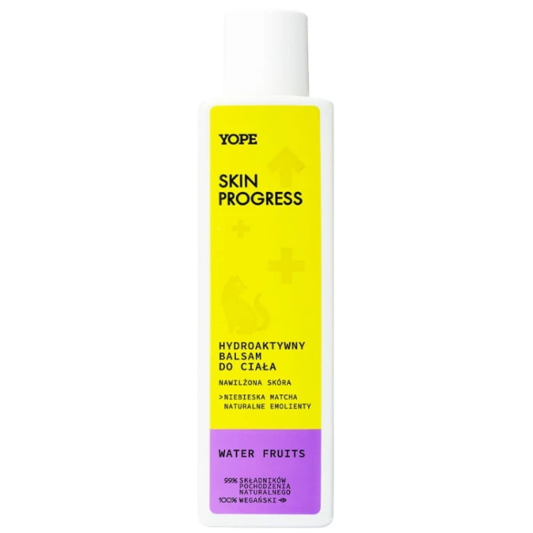Hydroaktywny balsam do ciała Nawilżona Skóra Niebieska Matcha &amp; Naturalne emolienty WATER FRUITS  Skin Progress 200ml