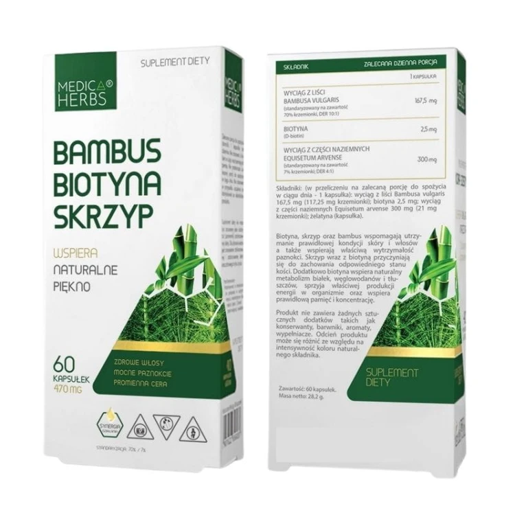 Bambus Biotyna Skrzyp 470mg 60 kaps.