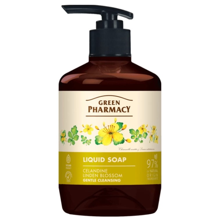 green-pharmacy-mydlo-w-plynie-jaskolcze-ziele-i-lipa-460ml