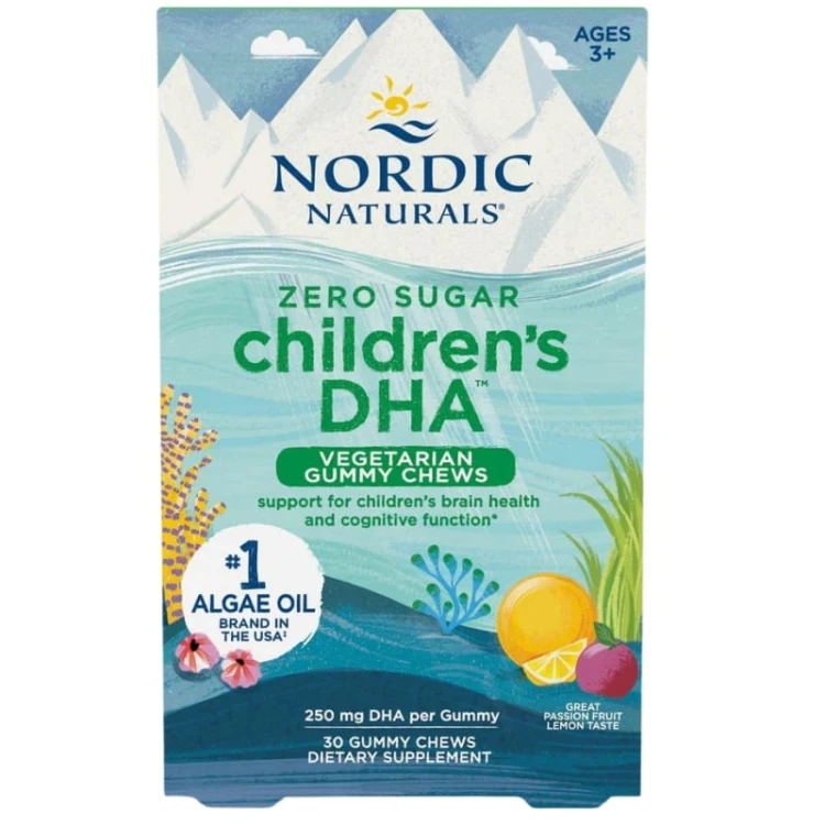 Nordic Naturals Children's DHA 250mg Vegetarian Gummy Chews Passion Fruit 30 żelków