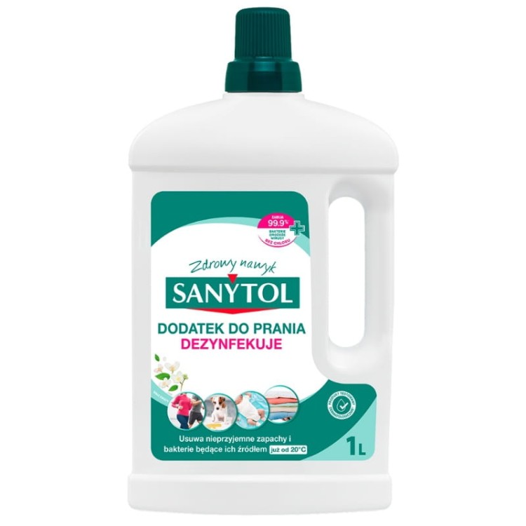 Sanytol Dodatek do prania Dezynfekuje eliminuje nieprzyjemne zapachy 1L