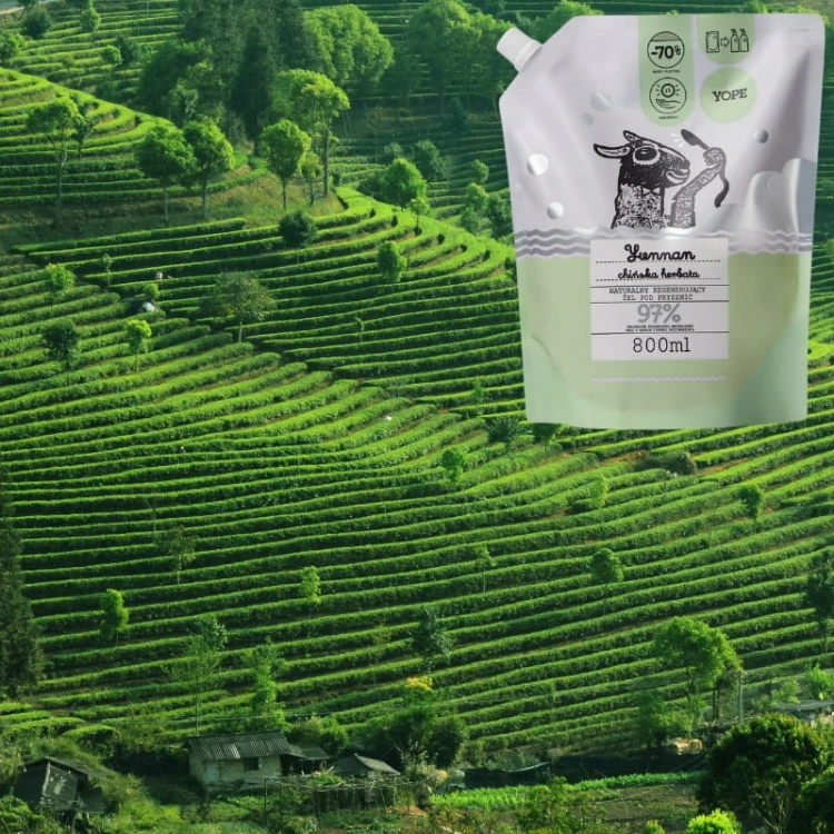 Naturalny żel pod prysznic Yunnan chińska herbata Refill 800ml
