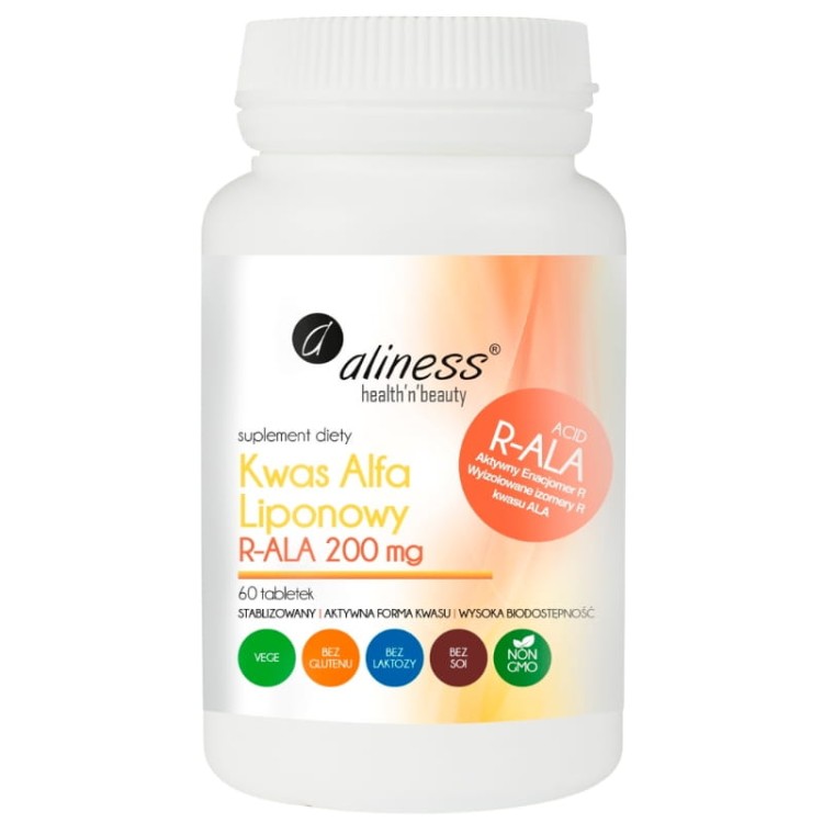Aliness Kwas Alfa Liponowy R-ALA 200mg 60 tabl.