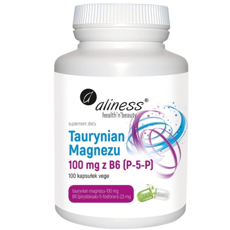 Aliness Taurynian Magnezu B6 100mg 100 kaps.