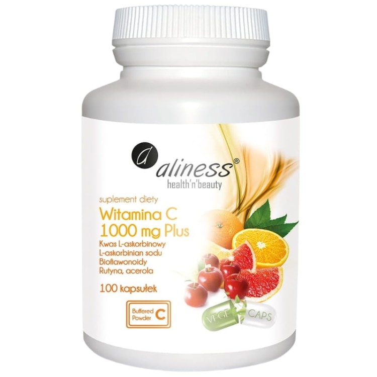 Aliness Witamina C PLUS (bioflawonoidy, rutyna, acerola) 1000mg 100 kaps.