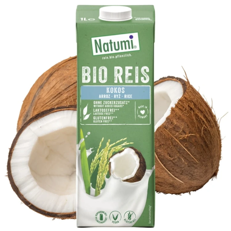 Natumi Napój ryżowo-kokosowy bezglutenowy bez dodatku cukrów BIO 1L
