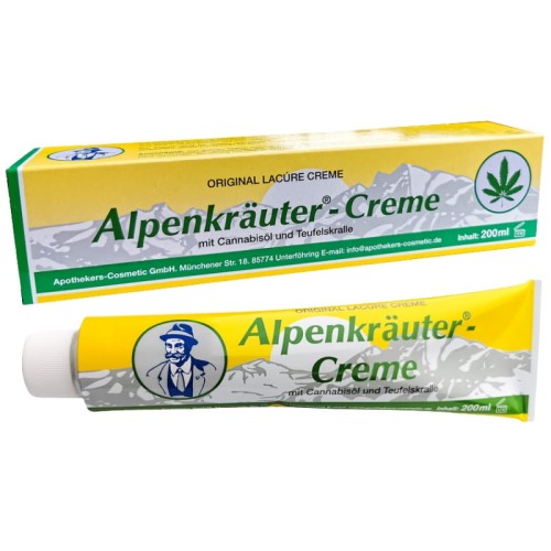 Emulsja ziołowa Alpenkrauter z ziół alpejskich + Czarci pazur i Olej Konopny Creme 200 ml