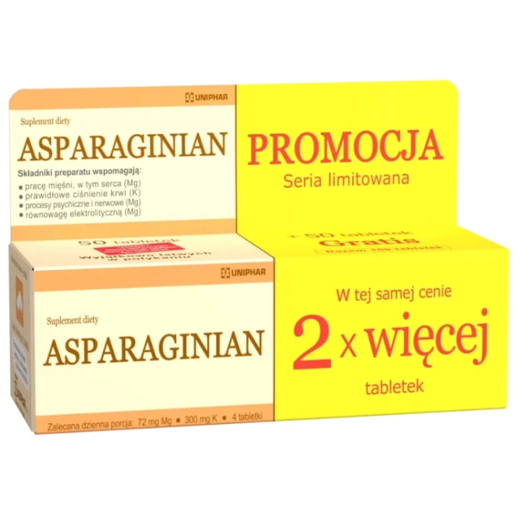 Uniphar Asparaginian 50+50 tabl. gratis