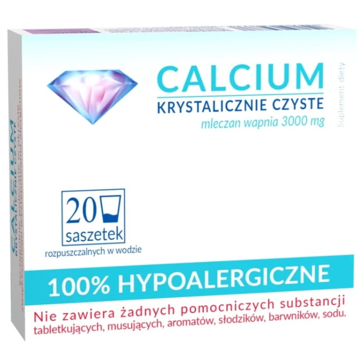 Uniphar Calcium krystaliczne czyste 20 saszetek