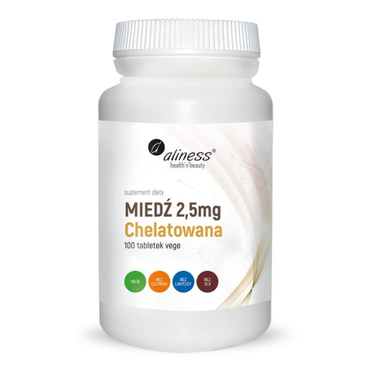 Miedź Chelatowana 2,5 mg 100 tabl.