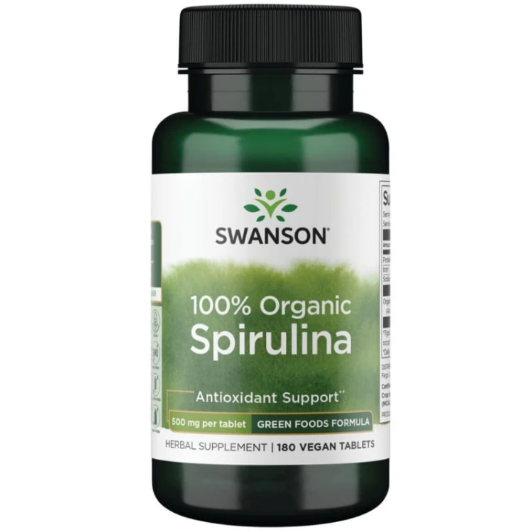 Swanson Spirulina 100% Organic 500mg 180 tabl.