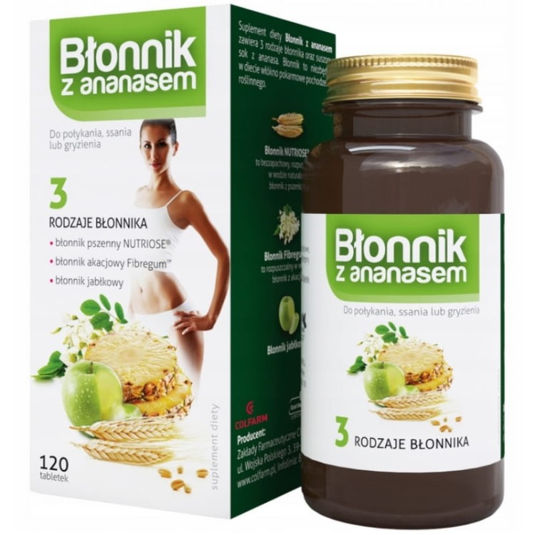 Błonnik z ananasem 120 tabl.