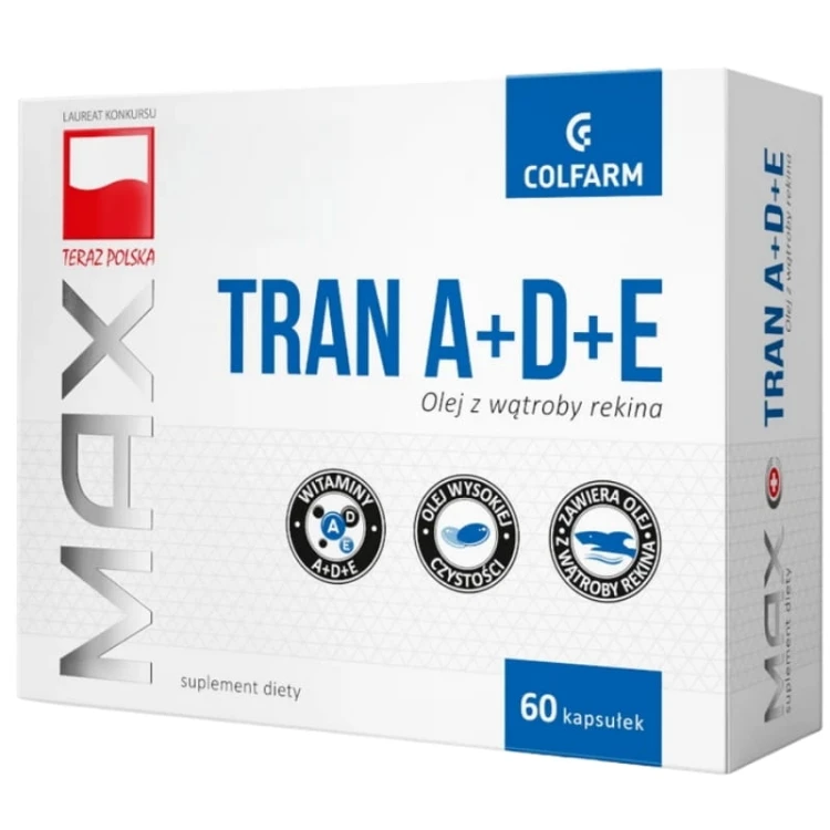 MAX Tran A+D+E (Olej z wątroby rekina) 60 kaps.