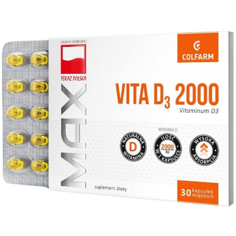 MAX Witamina D3 2000 30 kaps.