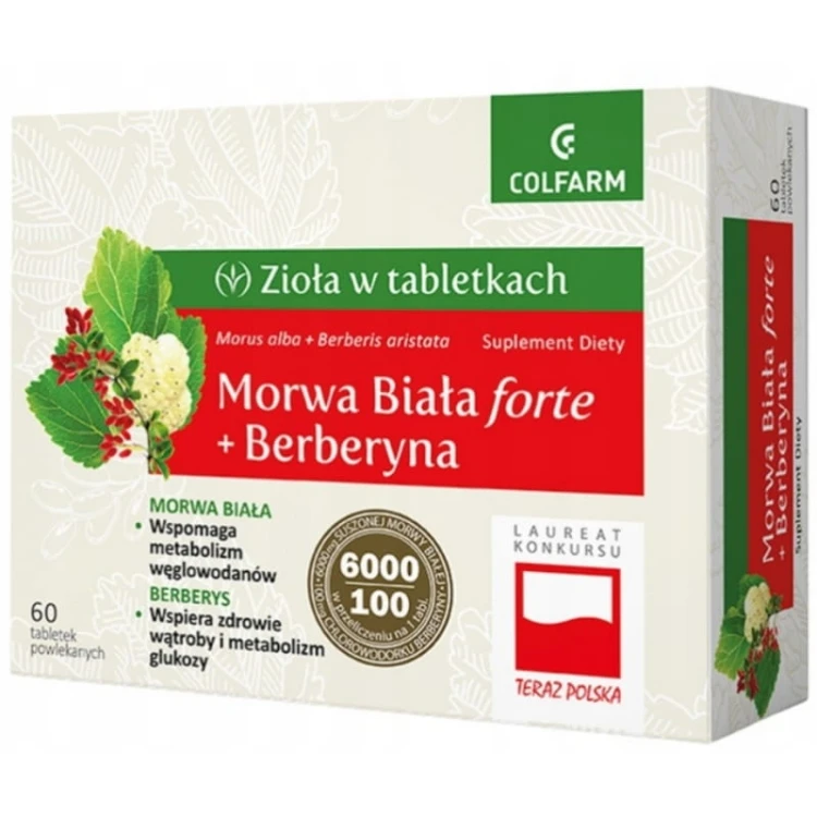 Morwa Biała + Berberyna 60 tabl.