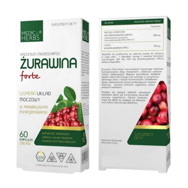 Żurawina Forte 380mg 60 kaps.